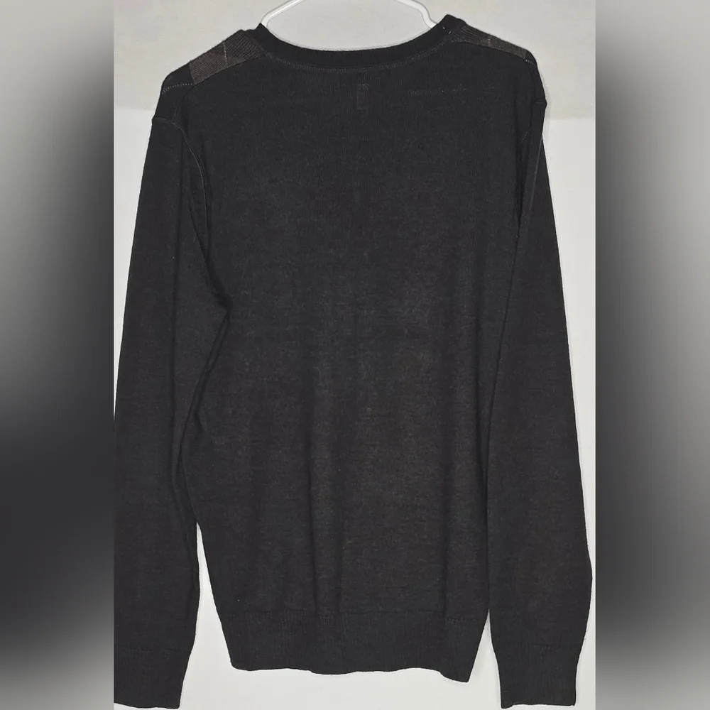 Banana Republic Men’s V neck Argyle Merino Wool Sweater Medium Brown